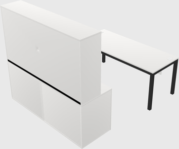 Parallel desk with credenza