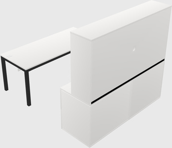 Parallel desk with credenza