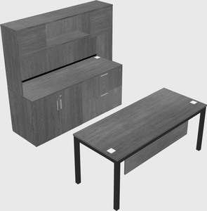 Parallel desk with credenza