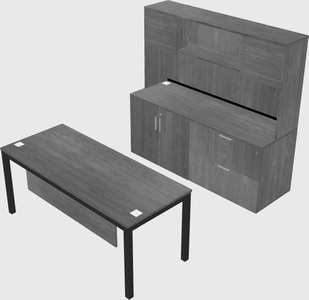 Parallel desk with credenza