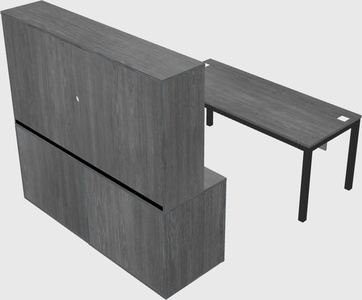 Parallel desk with credenza