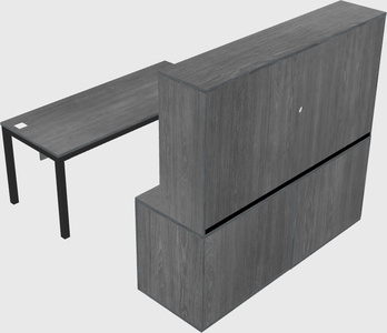 Parallel desk with credenza