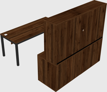 Parallel desk with credenza