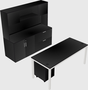 Parallel Desk With Credenza