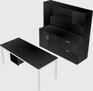 Parallel desk with credenza