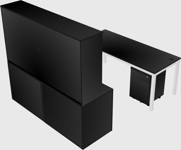 Parallel desk with credenza