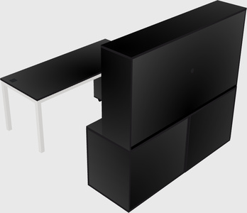 Parallel desk with credenza