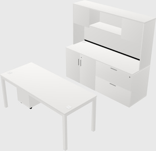 Parallel desk with credenza
