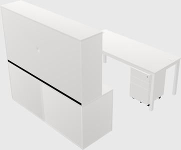 Parallel desk with credenza
