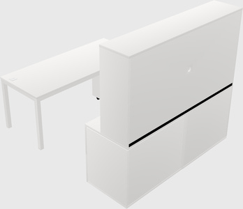 Parallel desk with credenza