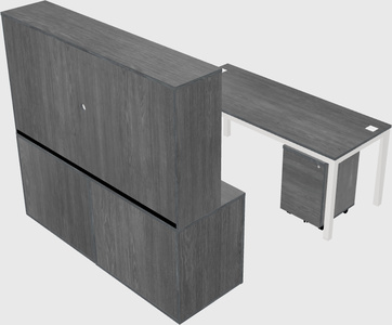 Parallel desk with credenza