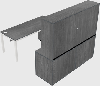 Parallel desk with credenza