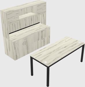 Parallel desk with credenza