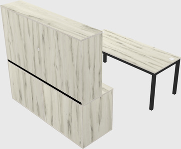 Parallel desk with credenza
