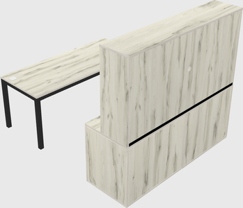 Parallel desk with credenza