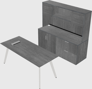 Parallel desk with credenza