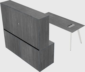 Parallel desk with credenza