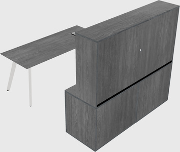 Parallel desk with credenza