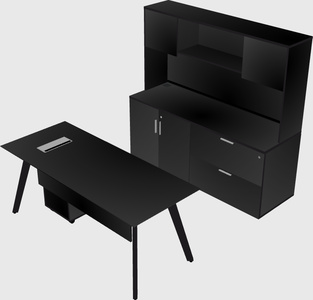 Parallel desk with credenza