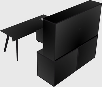 Parallel desk with credenza