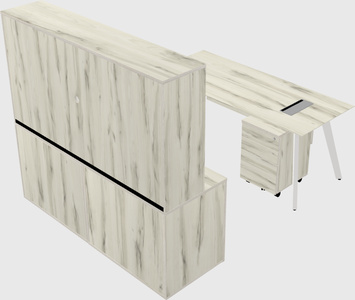 Parallel desk with credenza