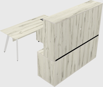 Parallel desk with credenza