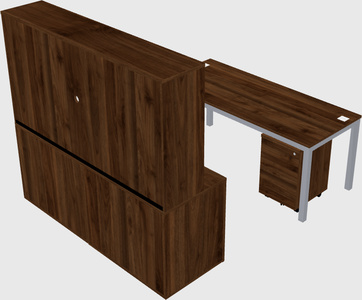 Parallel desk with credenza