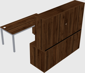Parallel desk with credenza