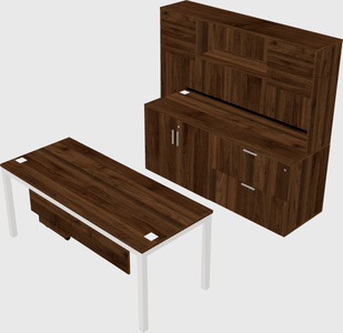 Parallel desk with credenza