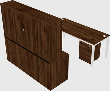 Parallel desk with credenza