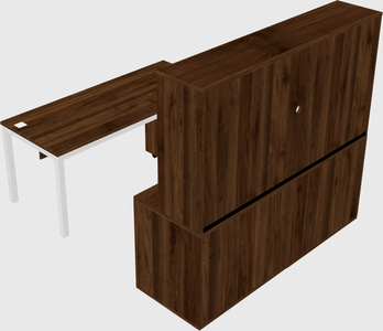 Parallel desk with credenza