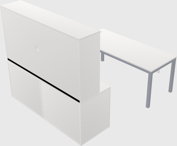 Parallel desk with credenza