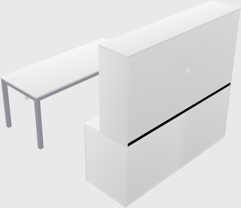 Parallel desk with credenza
