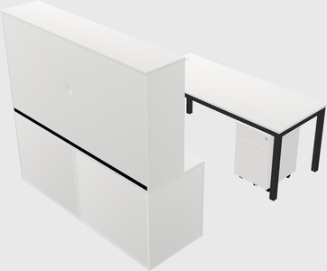 Parallel desk with credenza