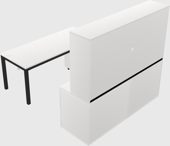 Parallel desk with credenza