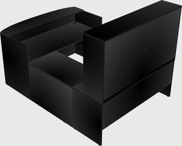 U-shaped reception desk