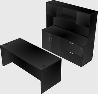 Parallel desk with credenza