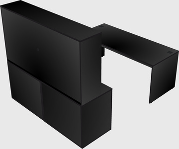 Parallel desk with credenza