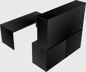 Parallel desk with credenza