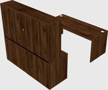 Parallel desk with credenza