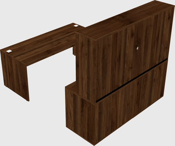Parallel desk with credenza