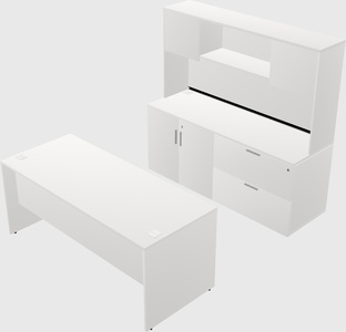 Parallel desk with credenza