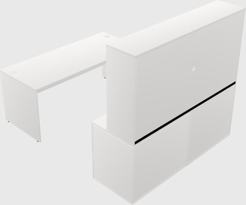 Parallel desk with credenza
