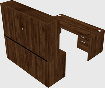 Parallel desk with credenza