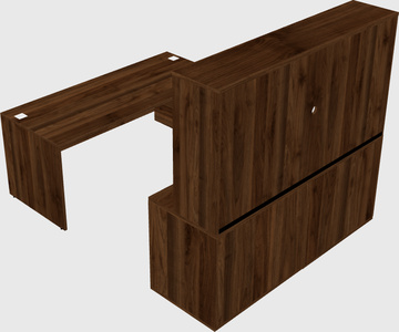 Parallel desk with credenza