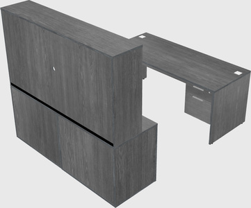 Parallel desk with credenza