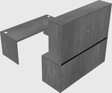 Parallel desk with credenza