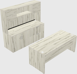 Parallel desk with credenza