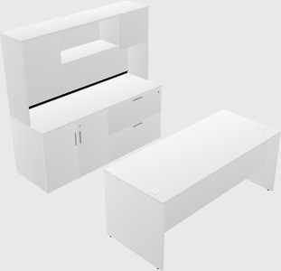Parallel desk with credenza