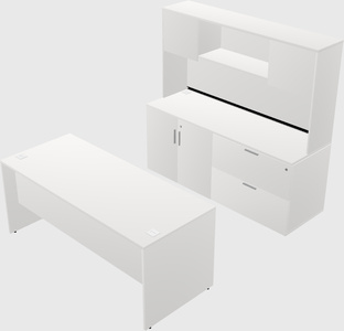 Parallel desk with credenza
